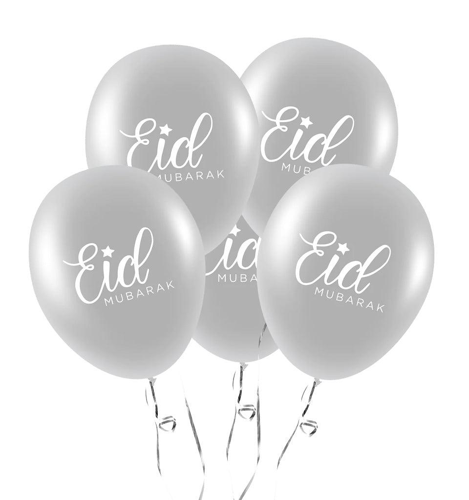 Eid Mubarak Balloons - Letters (Silver) - Islamic Pixels