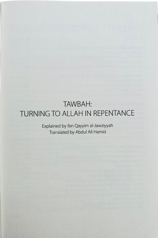 Tawbah: Turning to Allah in Repentance - Large size with 20 simple ways to make tawbah