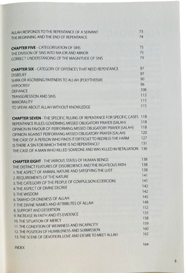 Tawbah: Turning to Allah in Repentance - Large size with 20 simple ways to make tawbah