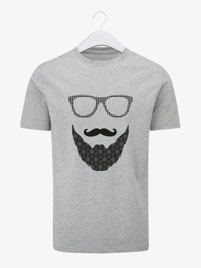 Beard & Moustache T-shirt - Grey