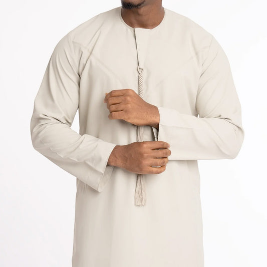 Basic Emirati Thobe Jubba by Al Mirzan - Beige