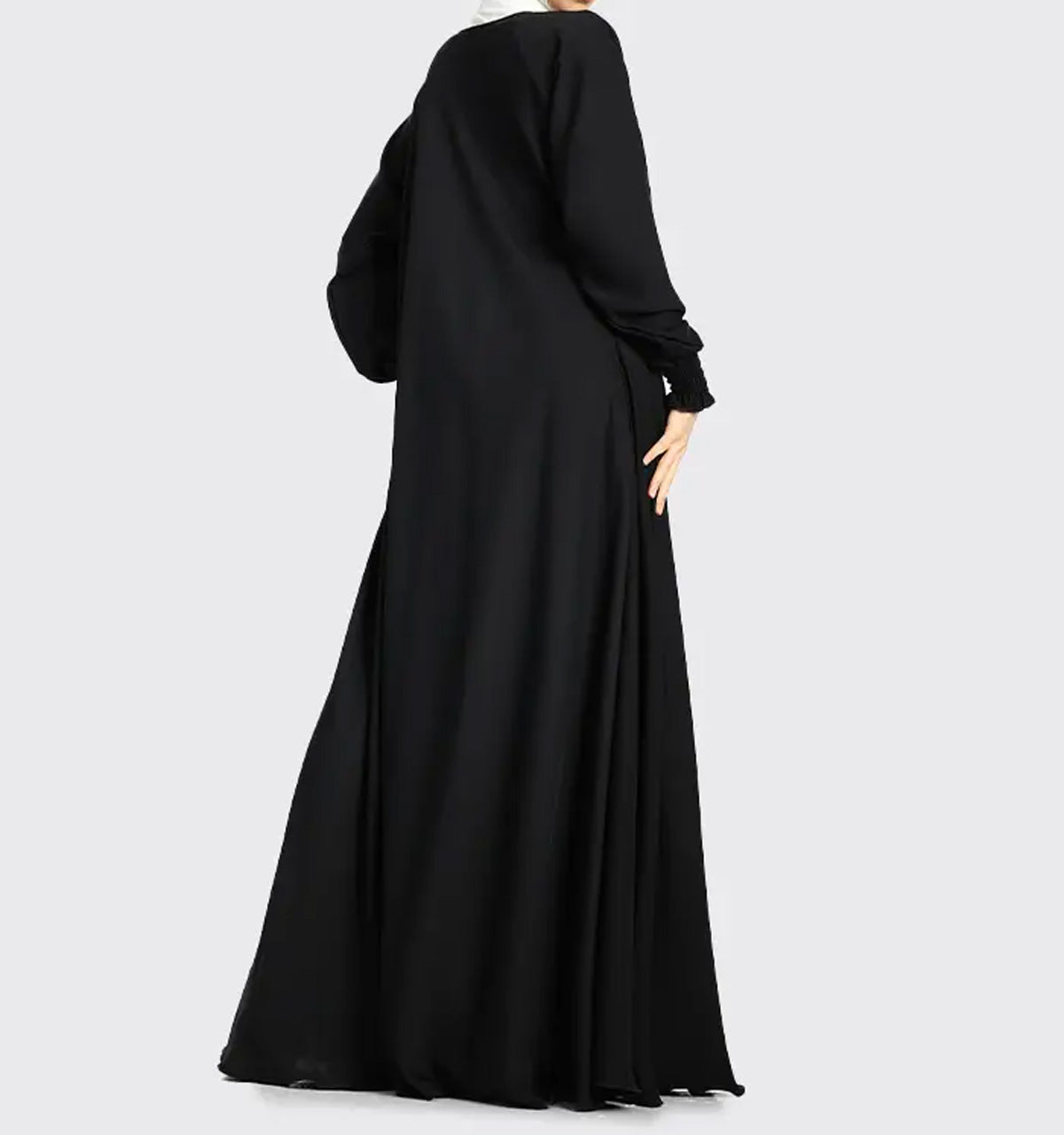 Black Mid Zip Umbrella Abaya