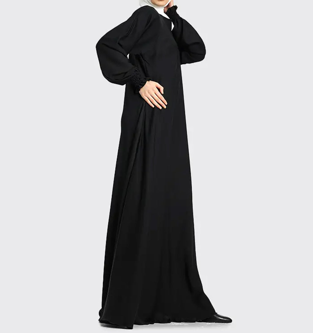 Black Mid Zip Umbrella Abaya