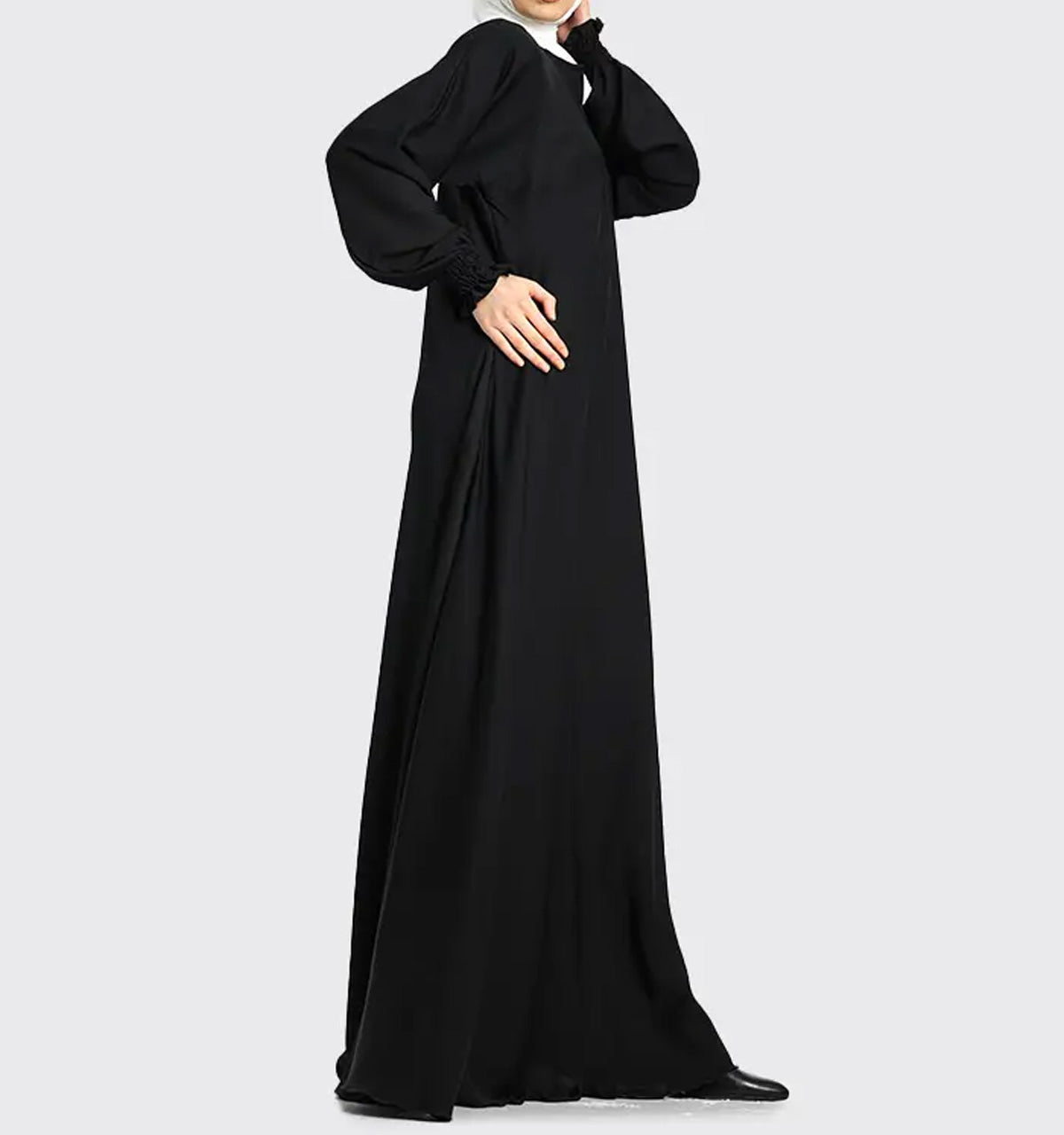 Black Mid Zip Umbrella Abaya