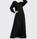 Black Mid Zip Umbrella Abaya