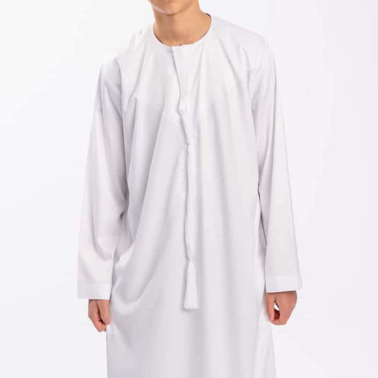 Boys Emirati Thobe Jubba by Al Mirzan - White