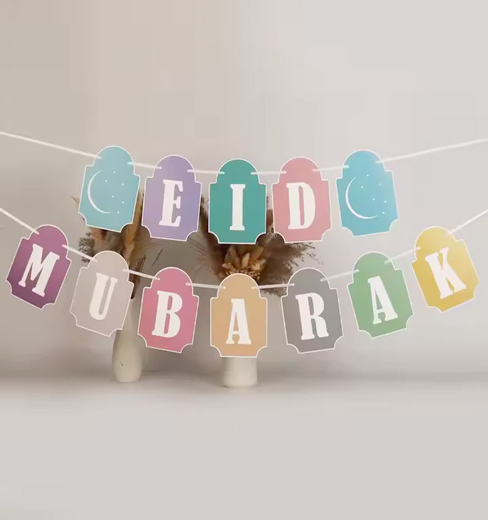 Eid Mubarak Banner - Pastel Colours