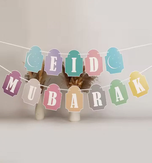 Eid Mubarak Banner - Pastel Colours