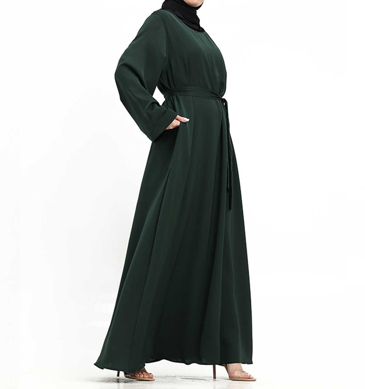 Green Cuff Plain Abaya