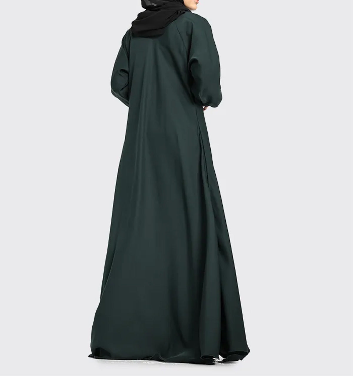 Green Mid Zip Umbrella Abaya