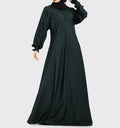 Green Mid Zip Umbrella Abaya