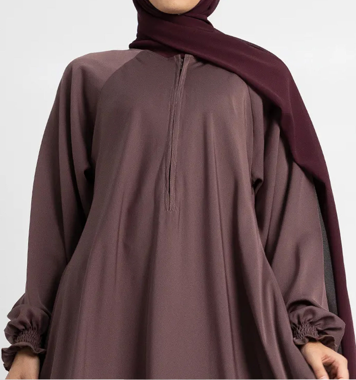 Mauve Mid Zip Umbrella Abaya