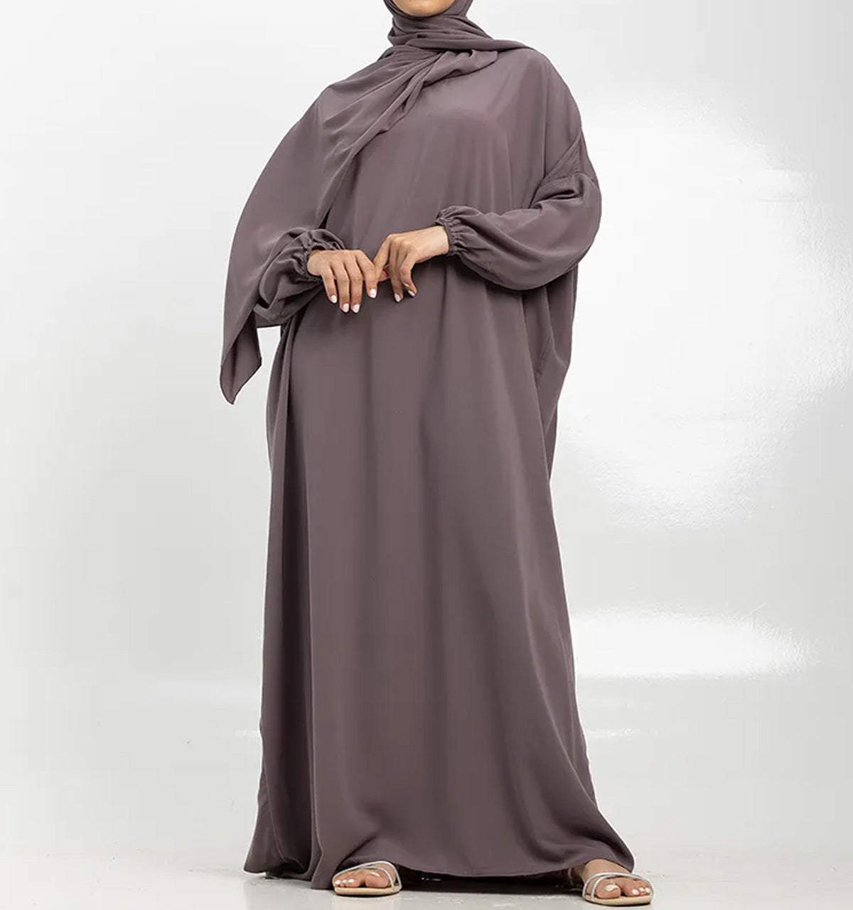 Mauve Instant Hijab Abaya