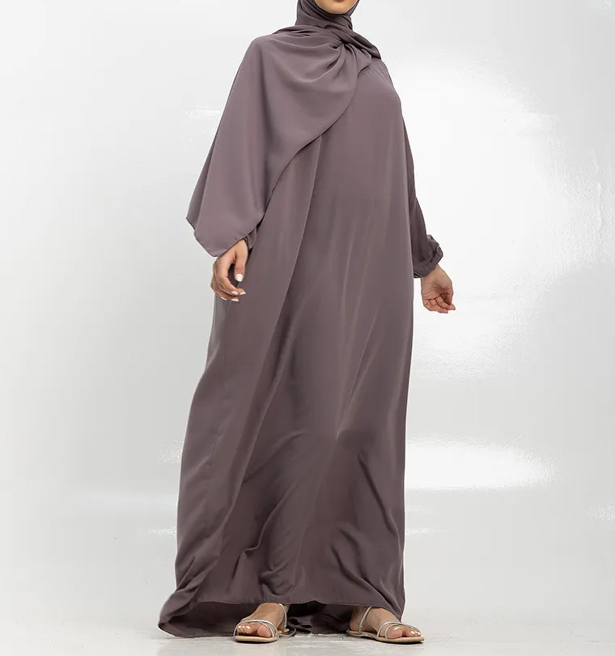 Mauve Instant Hijab Abaya