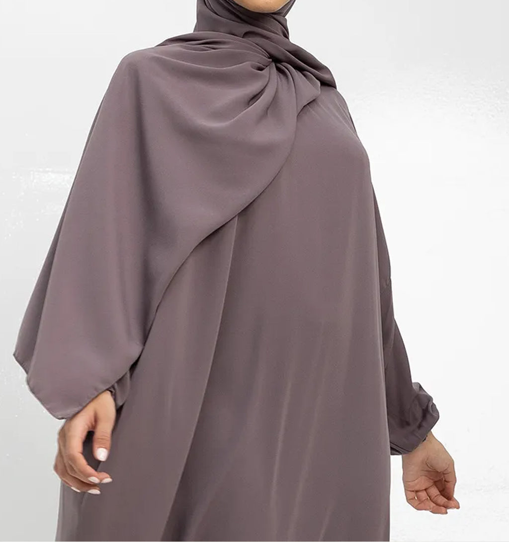 Mauve Instant Hijab Abaya