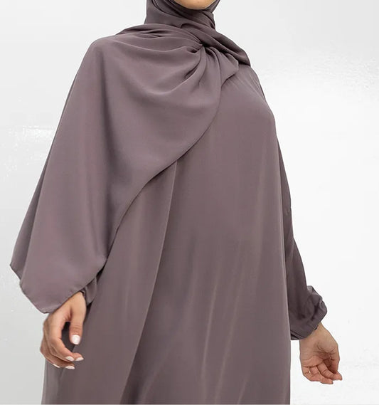 Mauve Instant Hijab Abaya