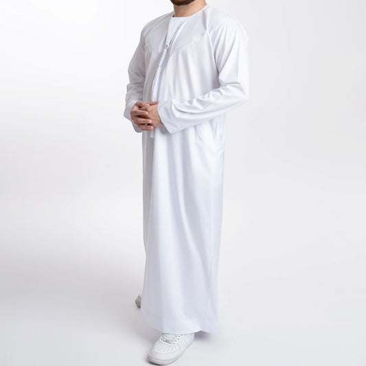 Emirati Thobe Jubba by Al Mirzan - White