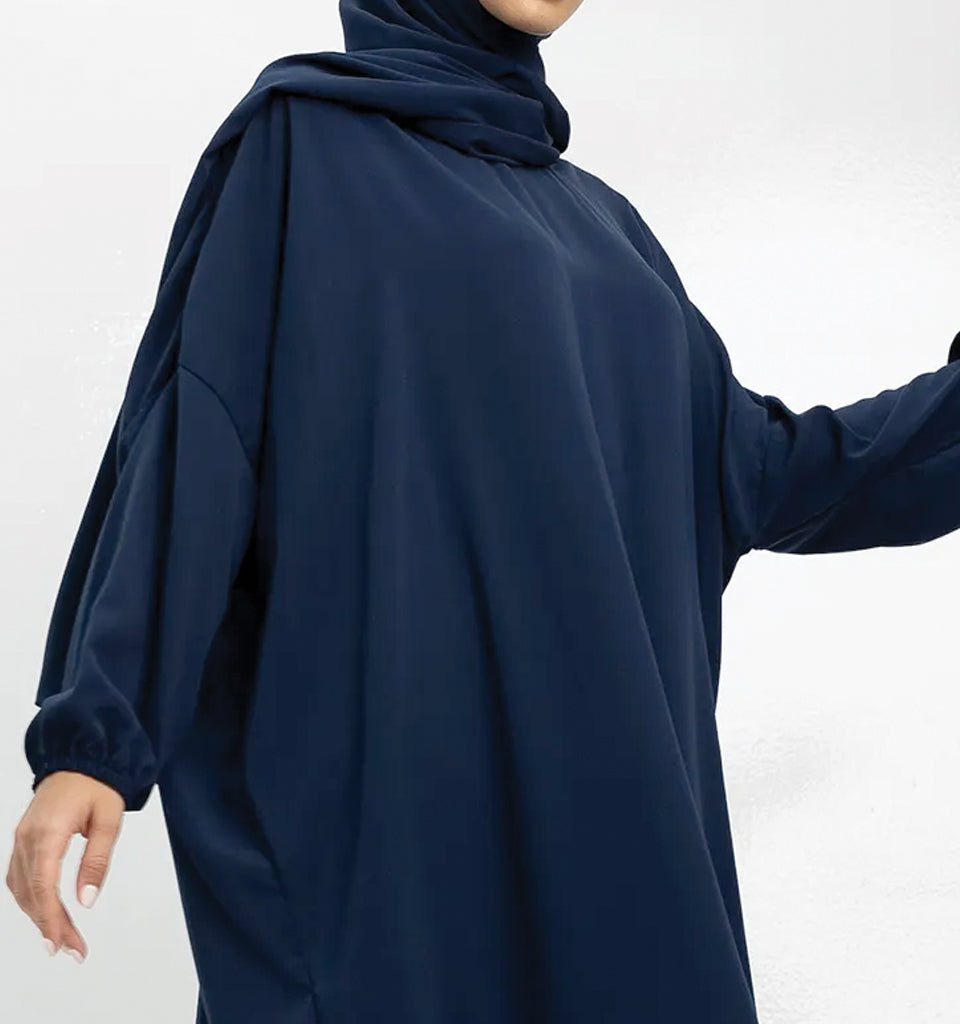 Navy Instant Hijab Abaya