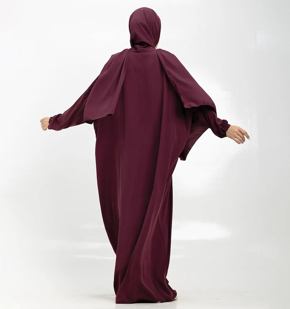 Plum Instant Hijab Abaya