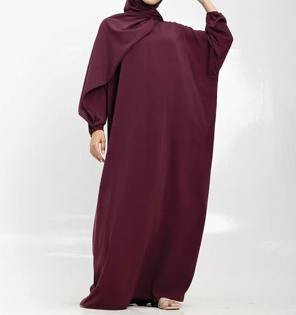 Plum Instant Hijab Abaya