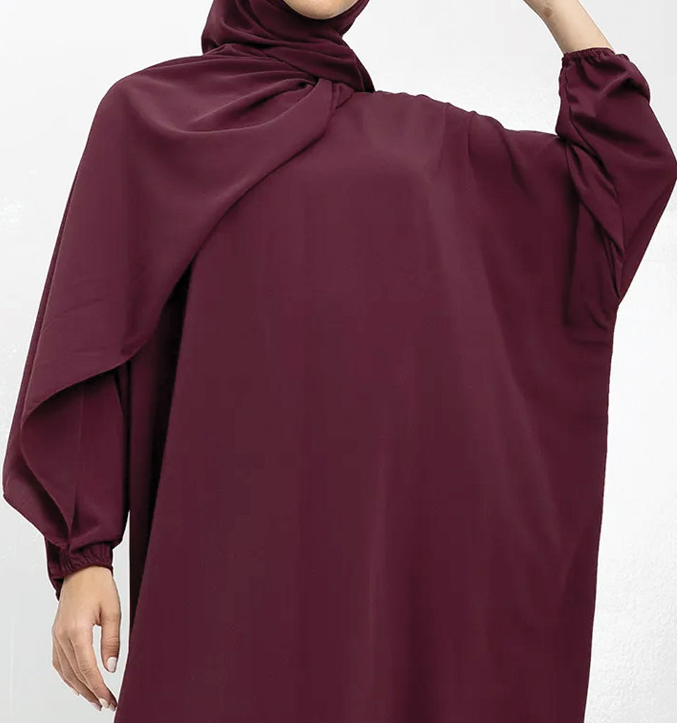 Plum Instant Hijab Abaya