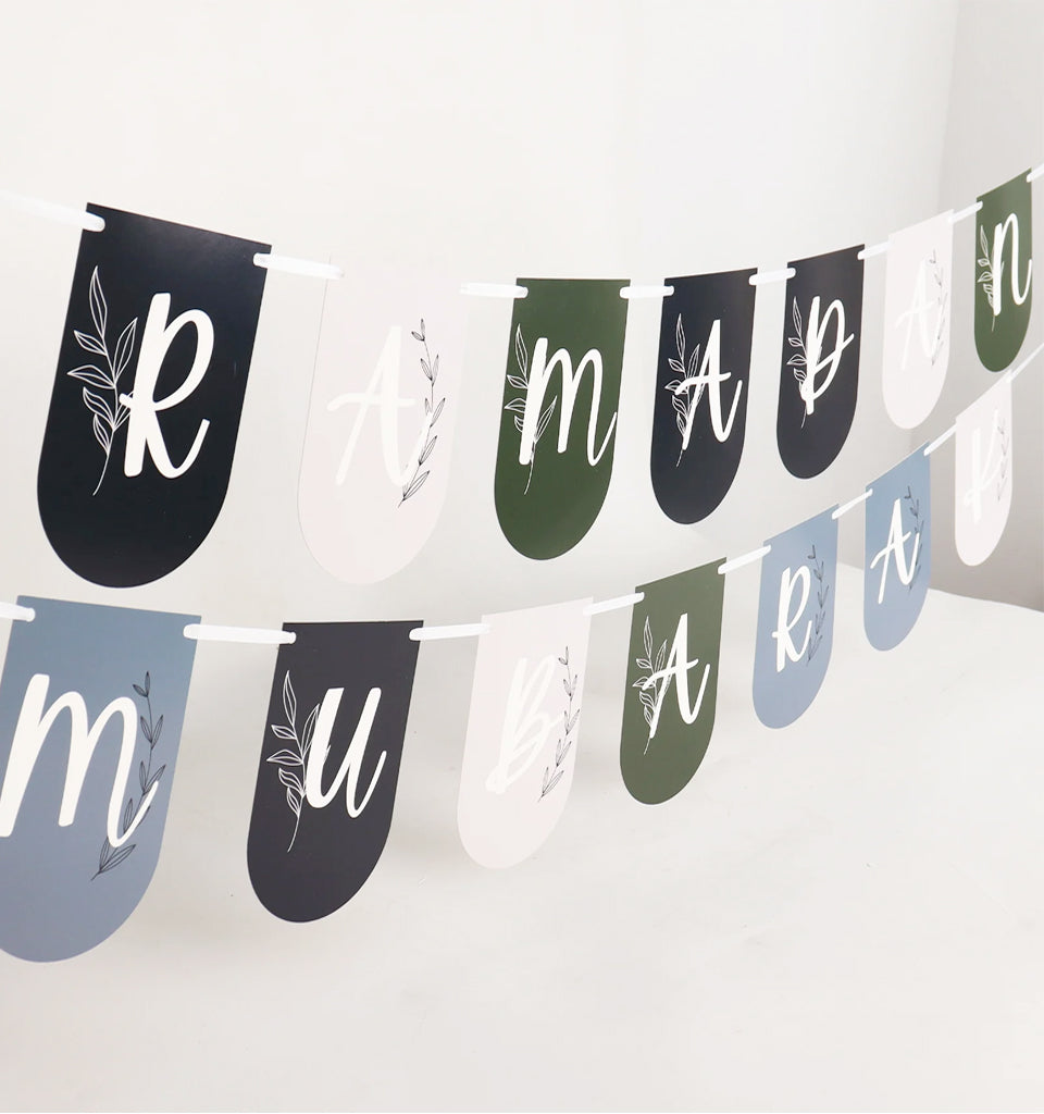 Ramadan Mubarak Banner - Green & White