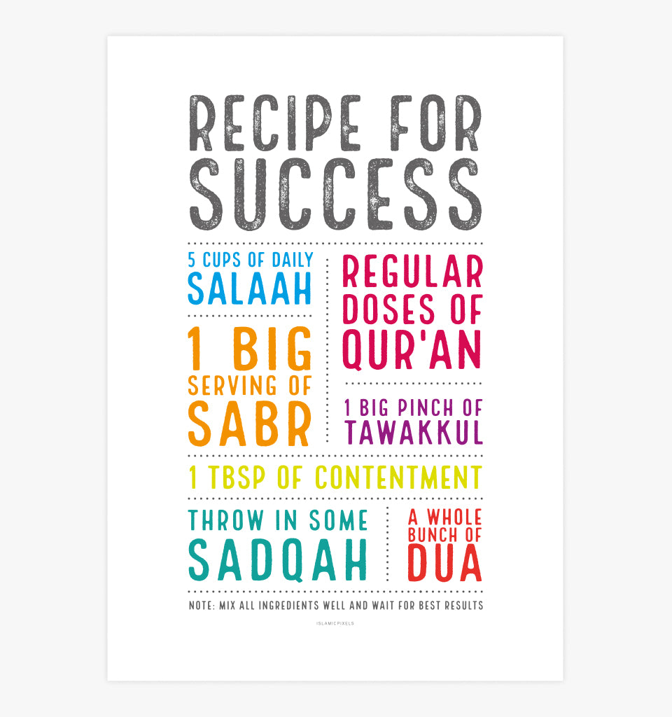 Recipe for Success Islamic Wall Frame - Colour