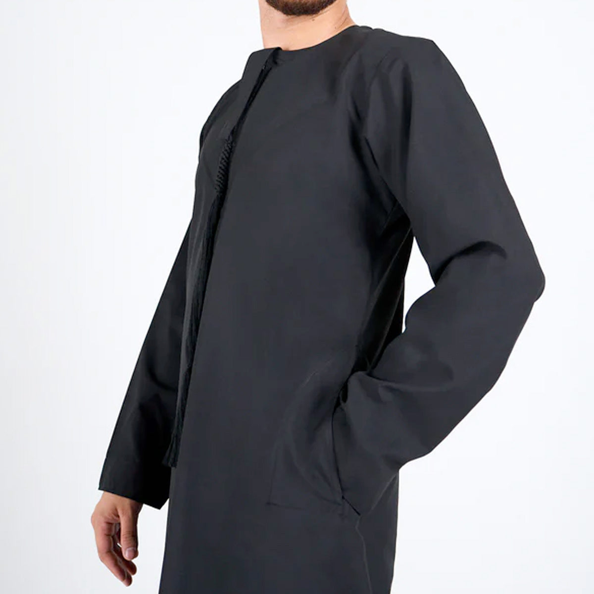 Simple Emirati Thobe Jubba by Al Mirzan - Black