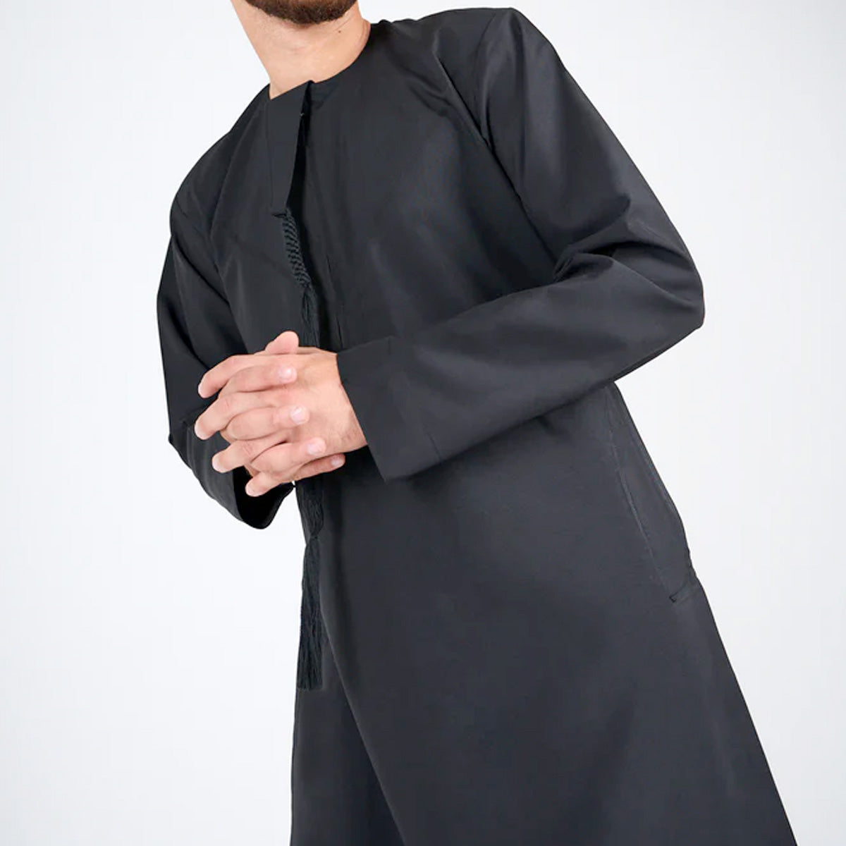 Simple Emirati Thobe Jubba by Al Mirzan - Black