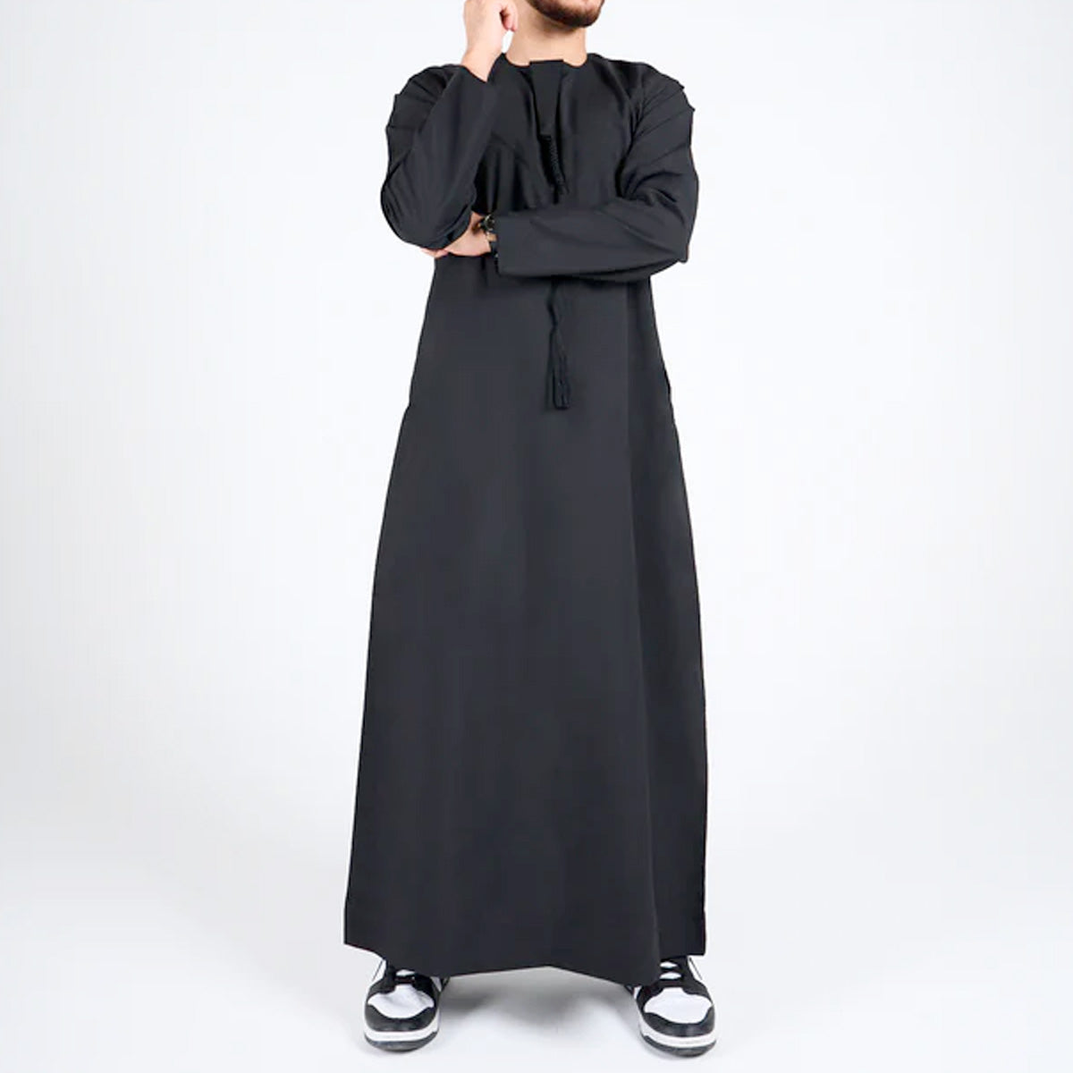 Simple Emirati Thobe Jubba by Al Mirzan - Black