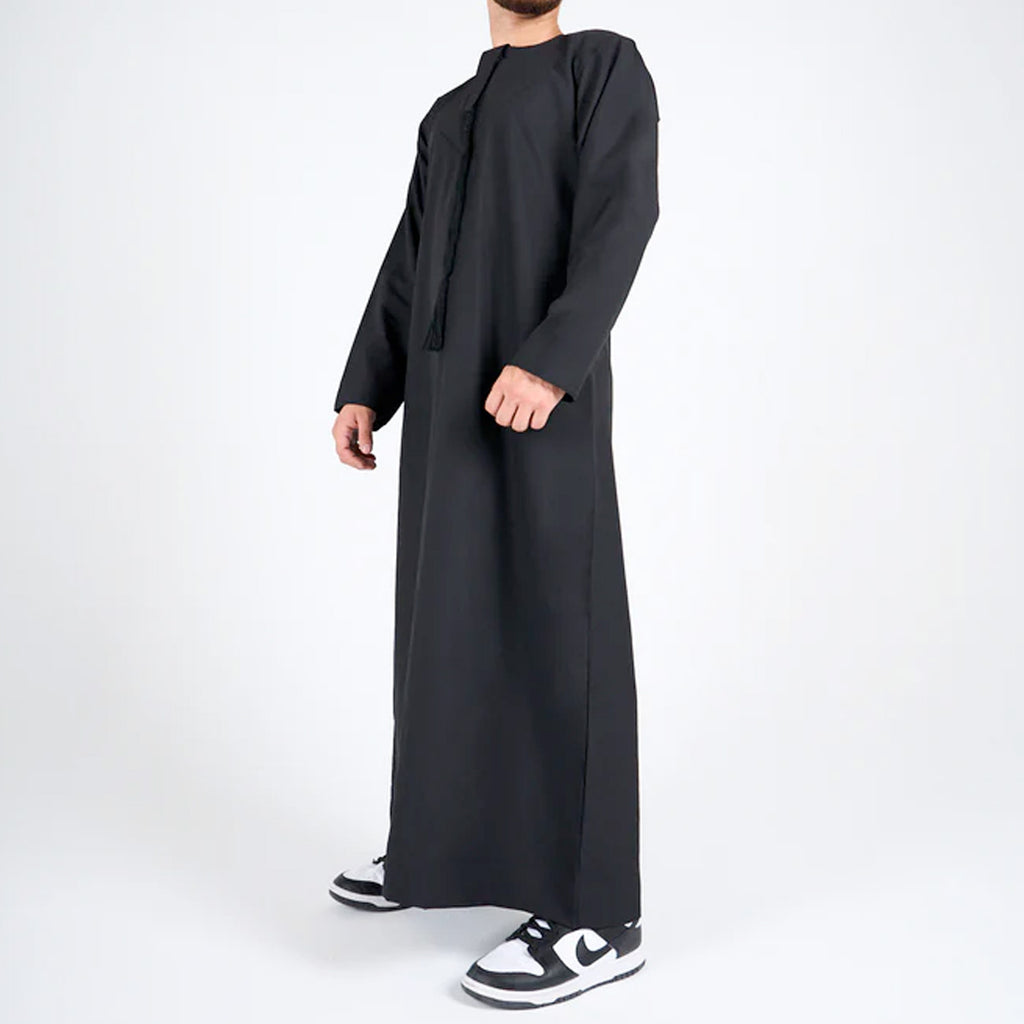 Simple Emirati Thobe Jubba by Al Mirzan - Black