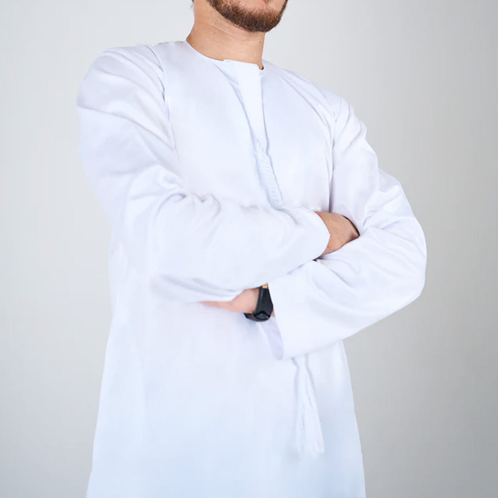 Simple Emirati Thobe Jubba by Al Mirzan - White