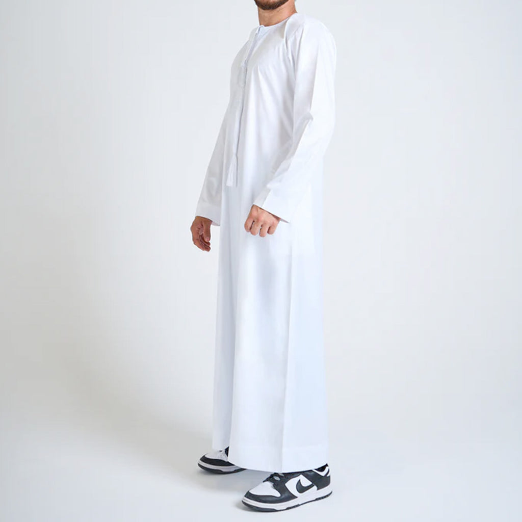 Simple Emirati Thobe Jubba by Al Mirzan - White