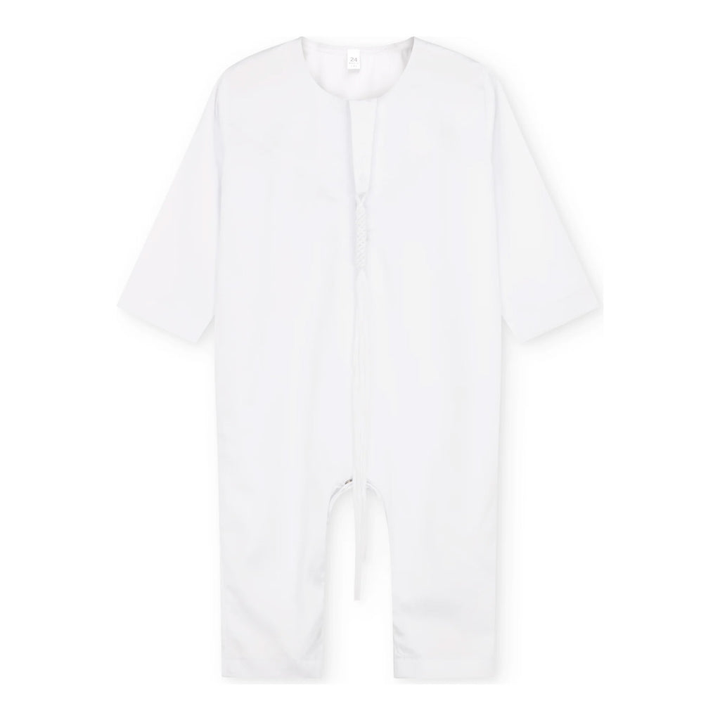 Emirati Baby Romper Jubba Thobe by Al Mirzan - White
