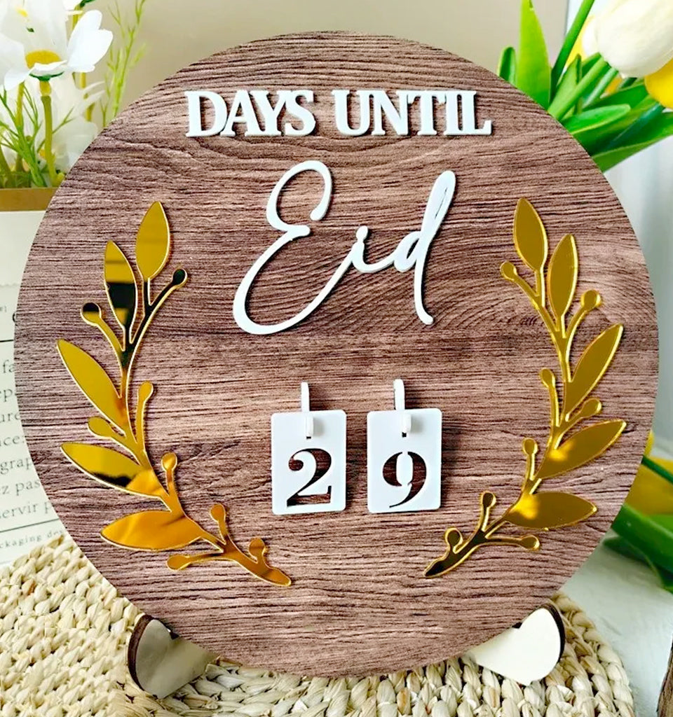 Ramadan and Eid Countdown Calendar - Wood Circle