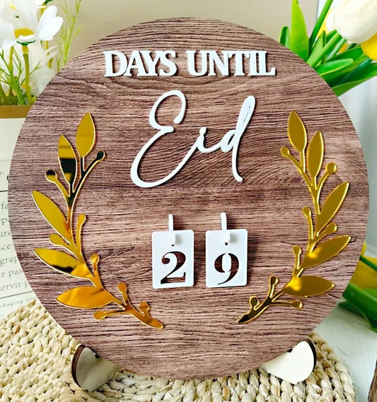 Ramadan and Eid Countdown Calendar - Wood Circle