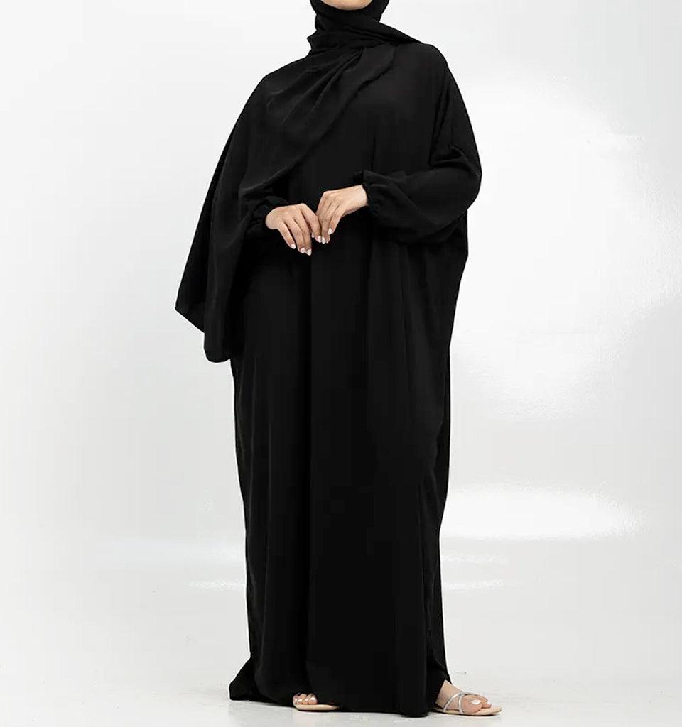 Black Instant Hijab Abaya - Islamic Pixels