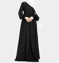 Black Zip Umbrella Abaya - Islamic Pixels