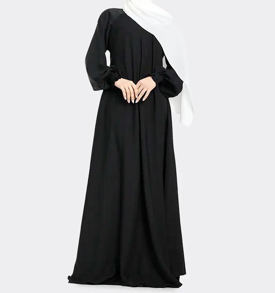 Black Zip Umbrella Abaya - Islamic Pixels