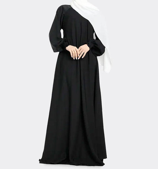 Black Zip Umbrella Abaya - Islamic Pixels