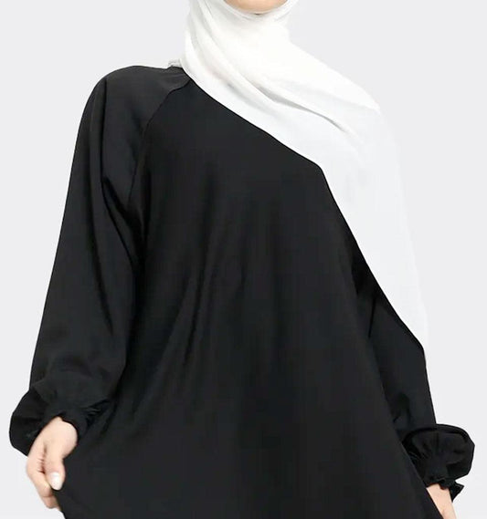 Black Zip Umbrella Abaya - Islamic Pixels