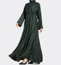 Bottle Green Fozia Abaya - Islamic Pixels