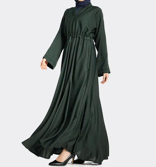 Bottle Green Fozia Abaya - Islamic Pixels