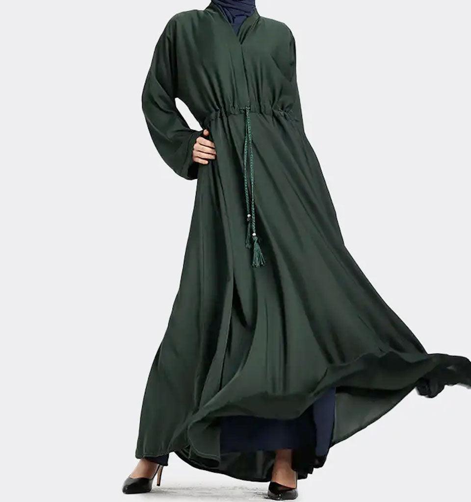 Bottle Green Fozia Abaya - Islamic Pixels