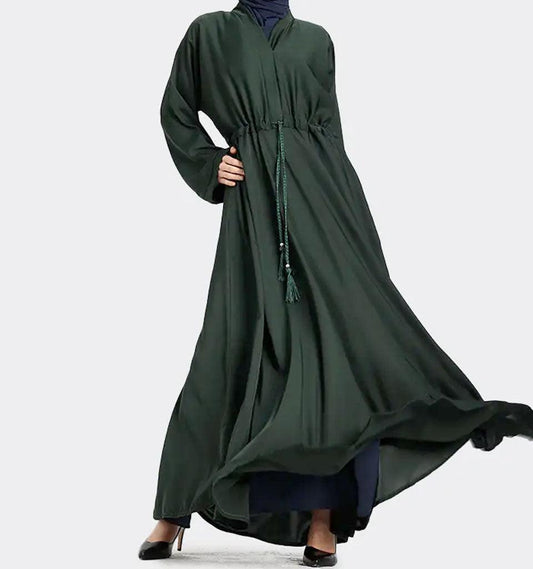 Bottle Green Fozia Abaya - Islamic Pixels