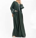 Bottle Green Wajiha Abaya - Islamic Pixels
