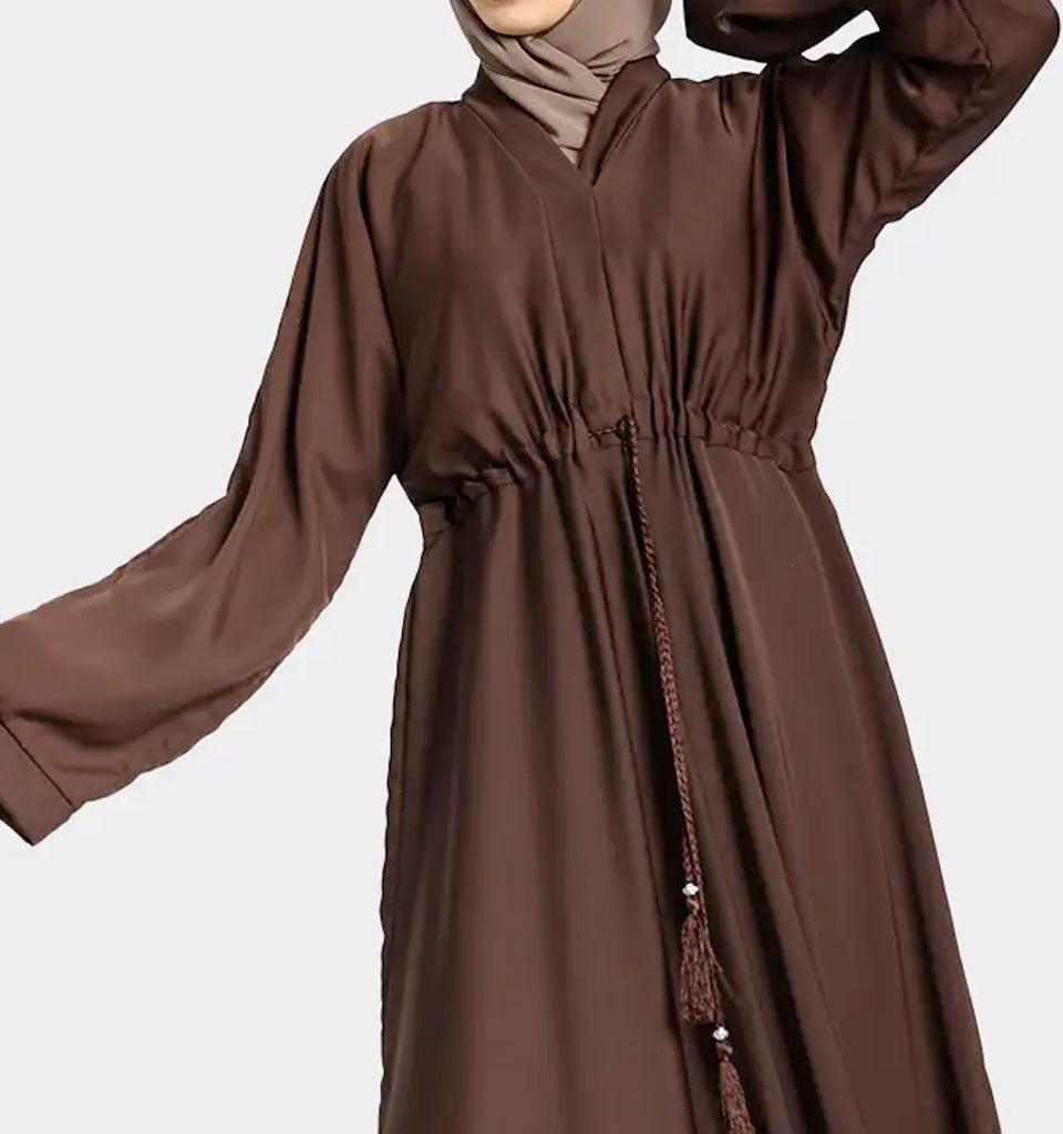 Chocolate Fozia Abaya - Islamic Pixels
