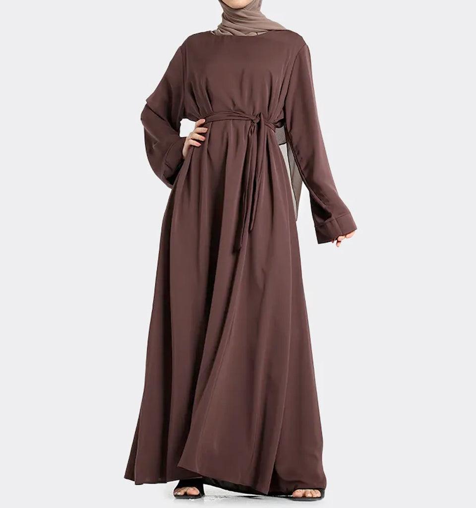 Chocolate Plain Abaya - Islamic Pixels