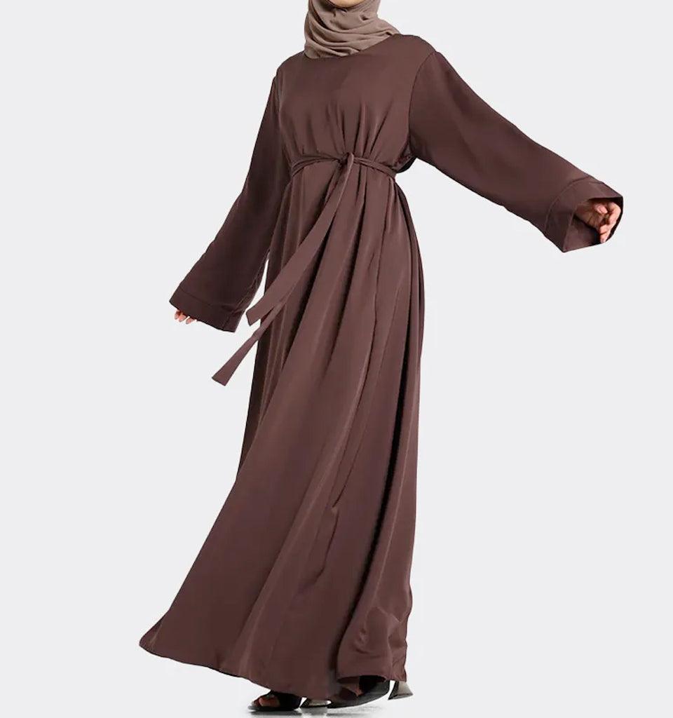 Chocolate Plain Abaya - Islamic Pixels