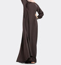 Chocolate Zip Umbrella Abaya - Islamic Pixels